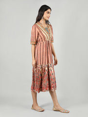 Women Printed Embroidered Dress