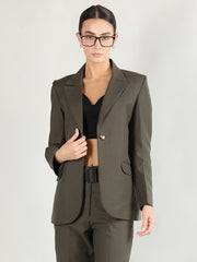 Women Solid Single-Breasted Blazer