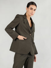 Women Solid Single-Breasted Blazer