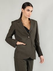 Women Solid Single-Breasted Blazer