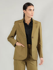 Women Solid Single-Breasted Blazer