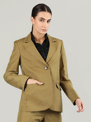 Women Solid Single-Breasted Blazer