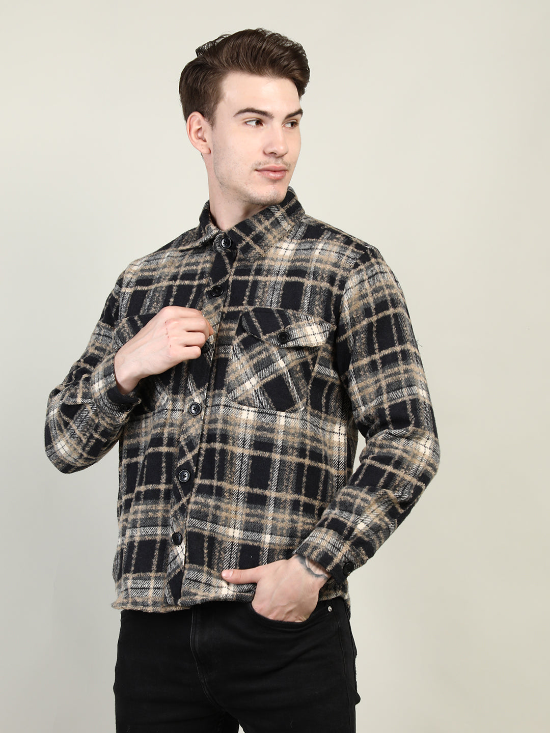 Dec Shacket Men Checked Shacket – Dlanxa