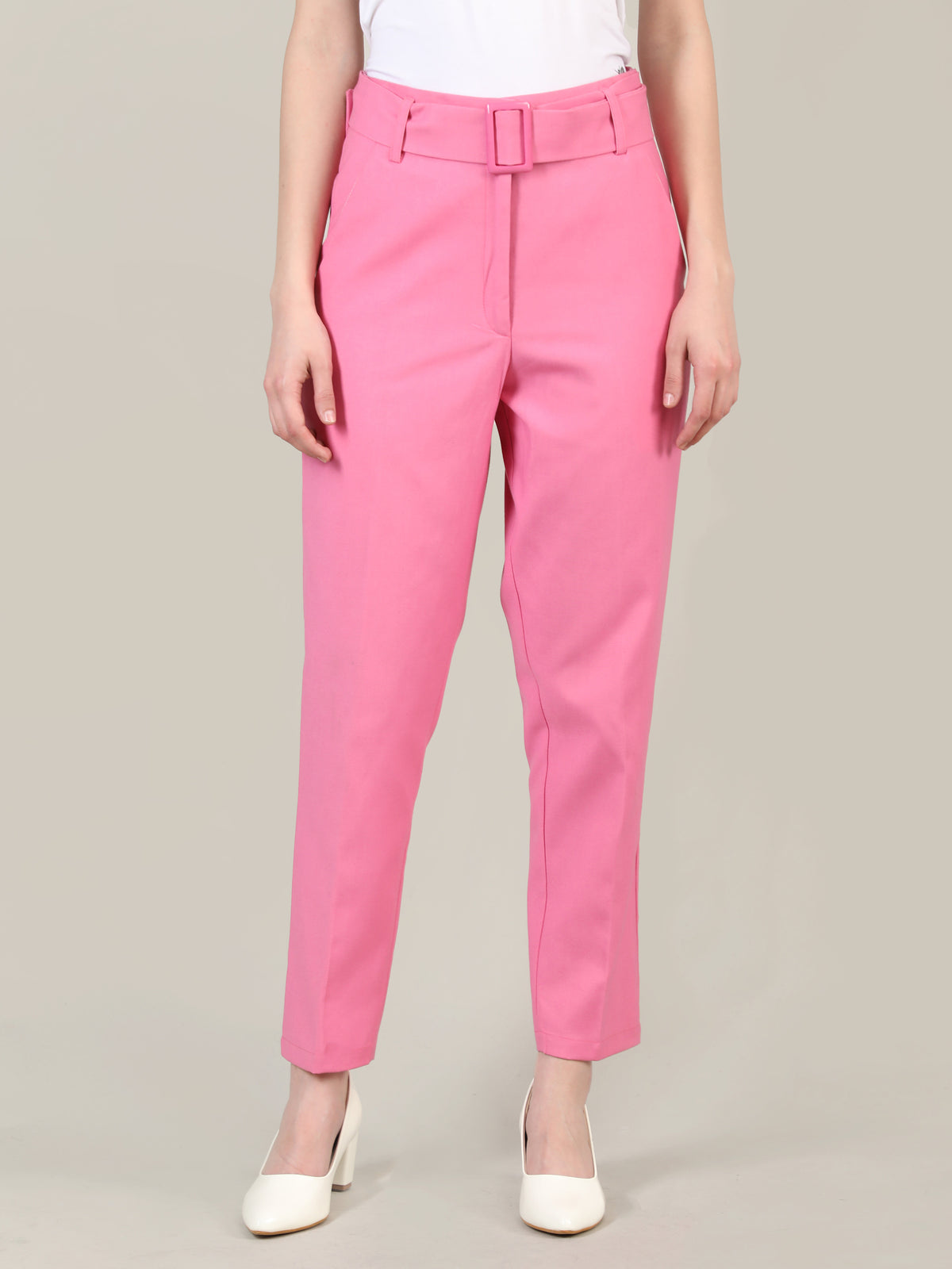 Women Solid Office Wear Formal Trouser