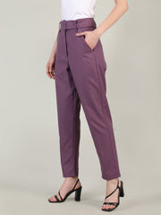 Women Solid Office Wear Formal Trouser