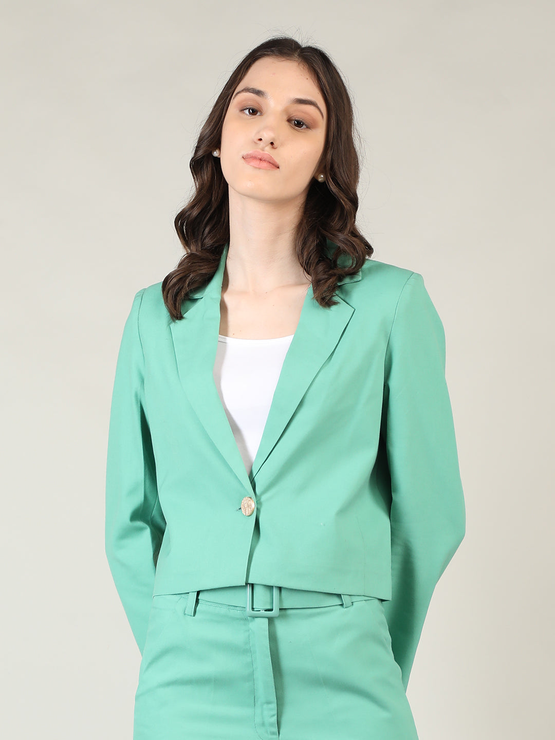 Women Solid Single-Breasted Blazer