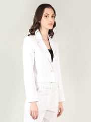 Women Solid Single-Breasted Blazer