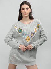 DLANXA Handmade Crochet Round Neck Fullsleeve Top For Women