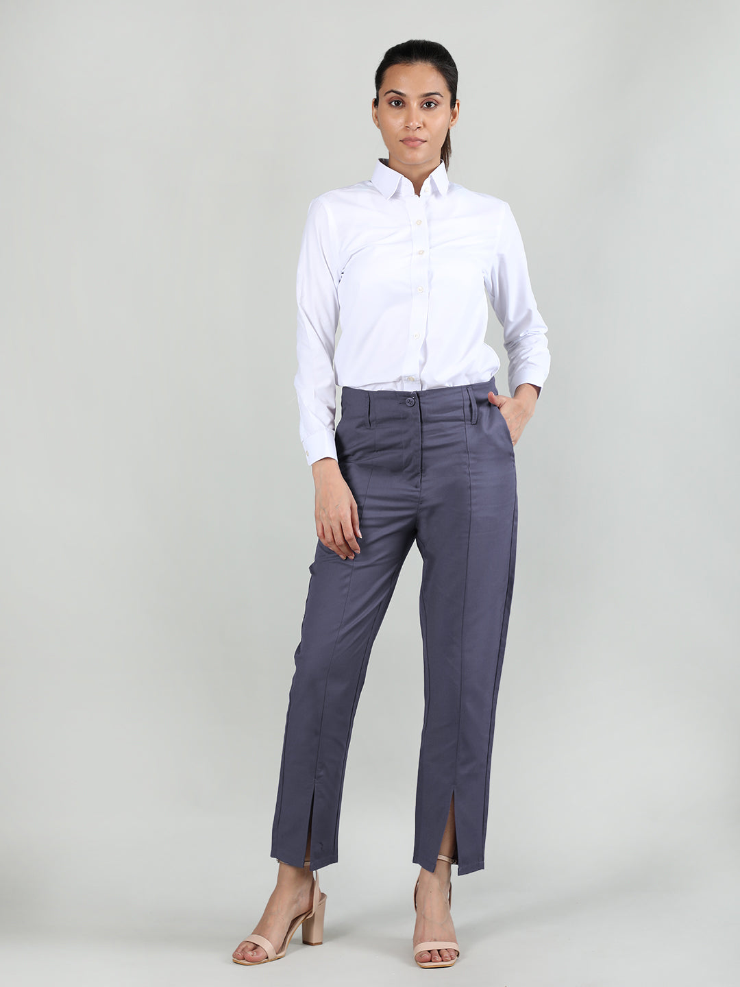 Women Solid Office Wear Formal Trouser