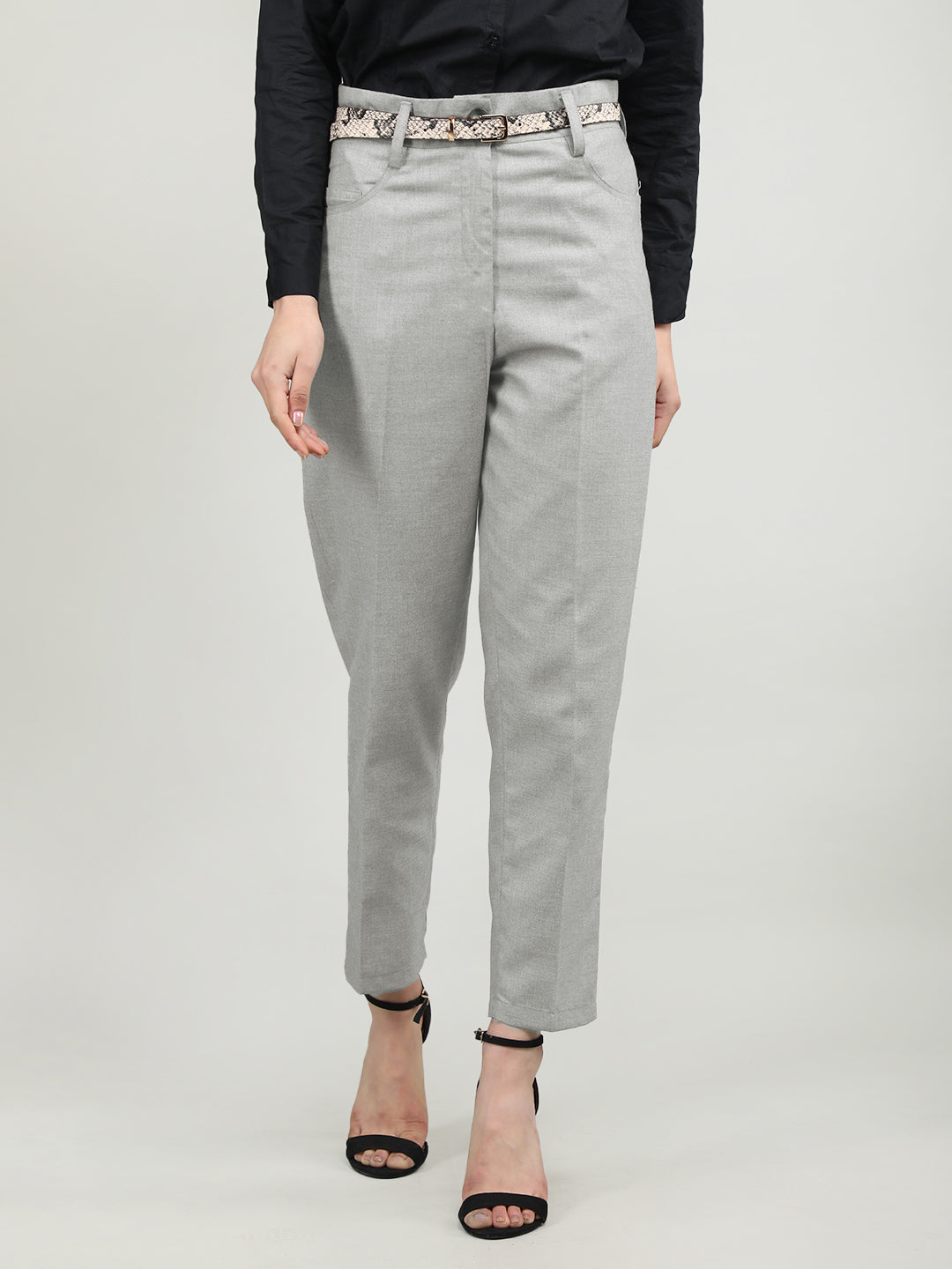 Women Solid Office Wear Formal Trouser