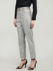 Women Solid Office Wear Formal Trouser