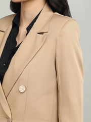 Women Solid Double-Breasted Blazer