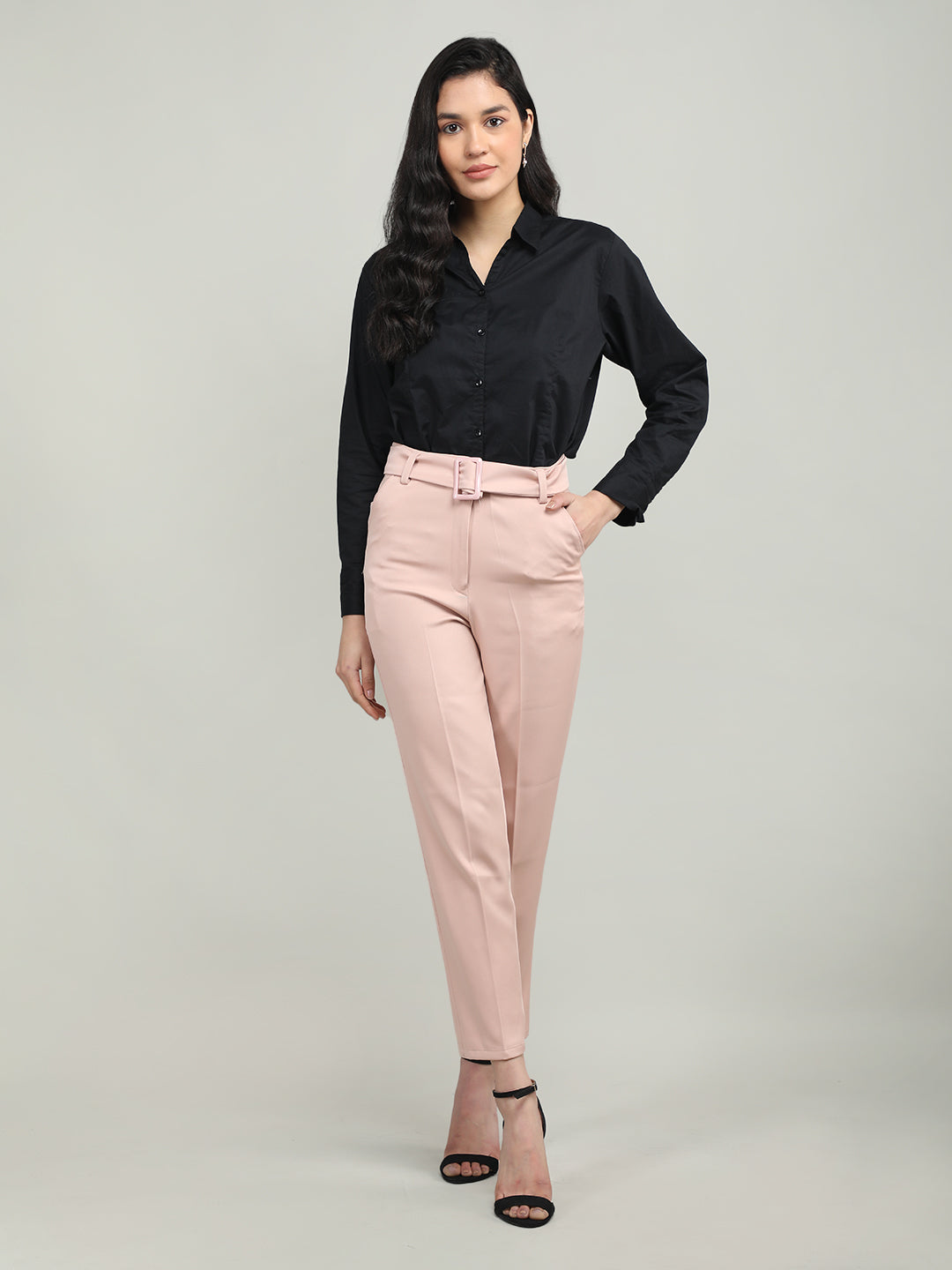 Women Solid Office Wear Formal Trouser - Main Image