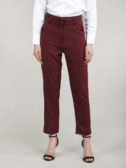 Women Solid Office Wear Formal Trouser