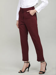 Women Solid Office Wear Formal Trouser