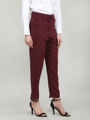 Women Solid Office Wear Formal Trouser