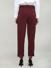 Women Solid Office Wear Formal Trouser