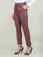 Women Solid Office Wear Formal Trouser