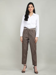 Women Solid Office Wear Formal Trouser