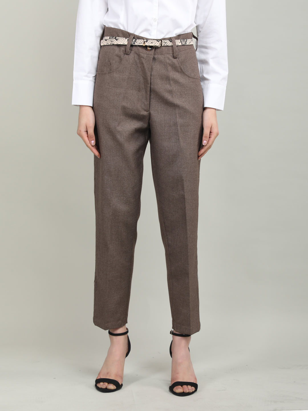 Women Solid Office Wear Formal Trouser