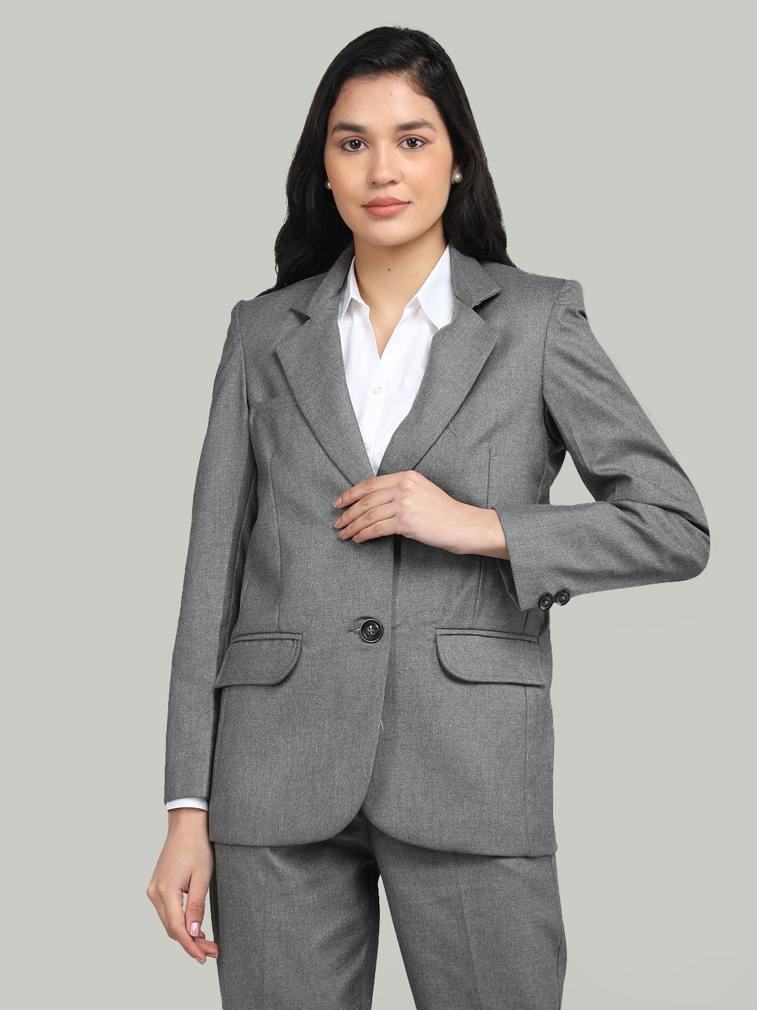 Women Solid Single-Breasted Blazer