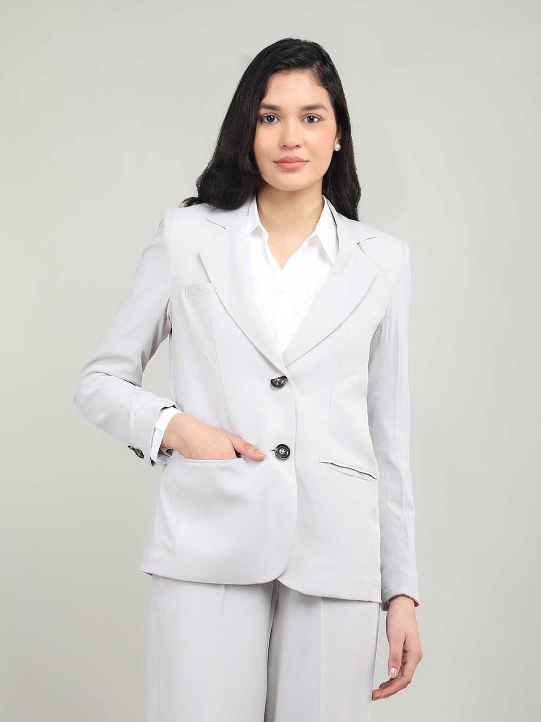 Women Solid Single-Breasted Blazer