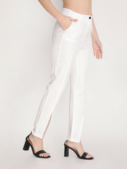 Women Solid Office Wear Formal Trouser