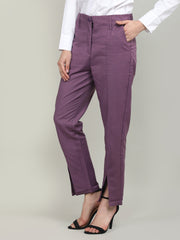 Women Solid Office Wear Formal Trouser