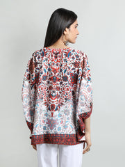 Women Printed Embroidered Kaftan Top