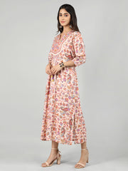 Women Printed Embroidered Dress