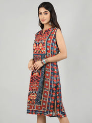 Women Printed Embroidered Dress