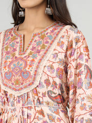 Women Printed Embroidered Dress