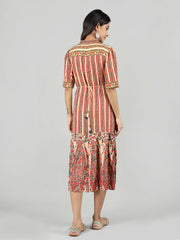 Women Printed Embroidered Dress