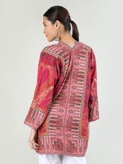 Women Printed Tie-Up Embroidered Shrug