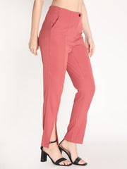 Women Solid Office Wear Formal Trouser