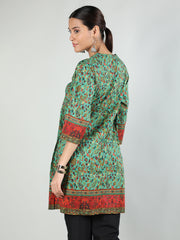 Women Printed V-Neck Embroidered Kurti