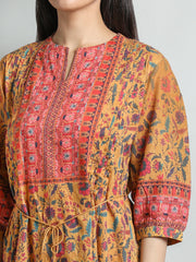 Women Printed Embroidered Dress