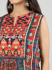 Women Printed Embroidered Dress