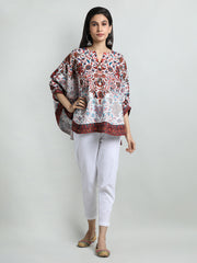 Women Printed Embroidered Kaftan Top