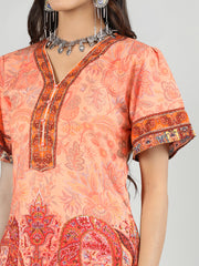 Women Printed Embroidered Kurti