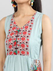 Women Printed Embroidered Dress