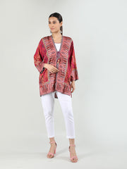 Women Printed Tie-Up Embroidered Shrug